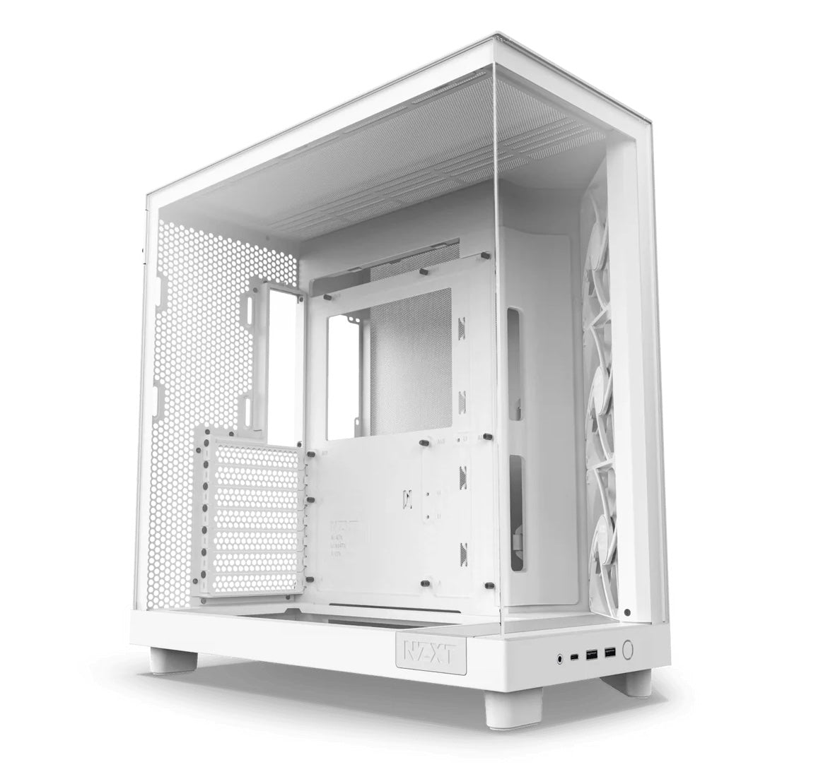 NZXT H6 Flow Compact Dual-Chamber Tempered Glass White PC Case