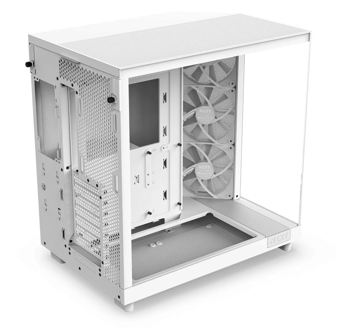 NZXT H6 Flow Compact Dual-Chamber Tempered Glass White PC Case
